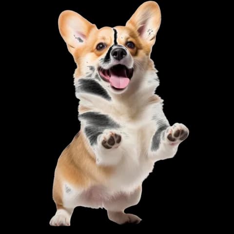 Corgi feliz pulando